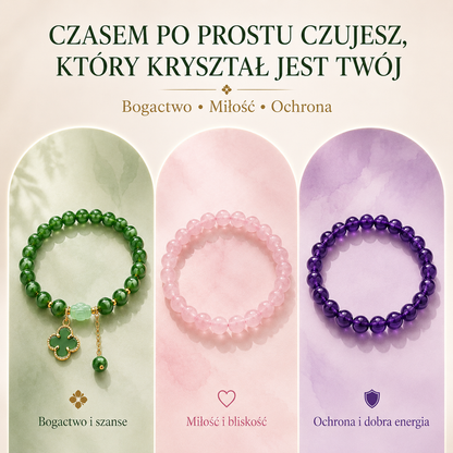 ✨ Kryształowa Bransoletka Szczęścia — Bogactwo • Miłość • Ochrona🍇