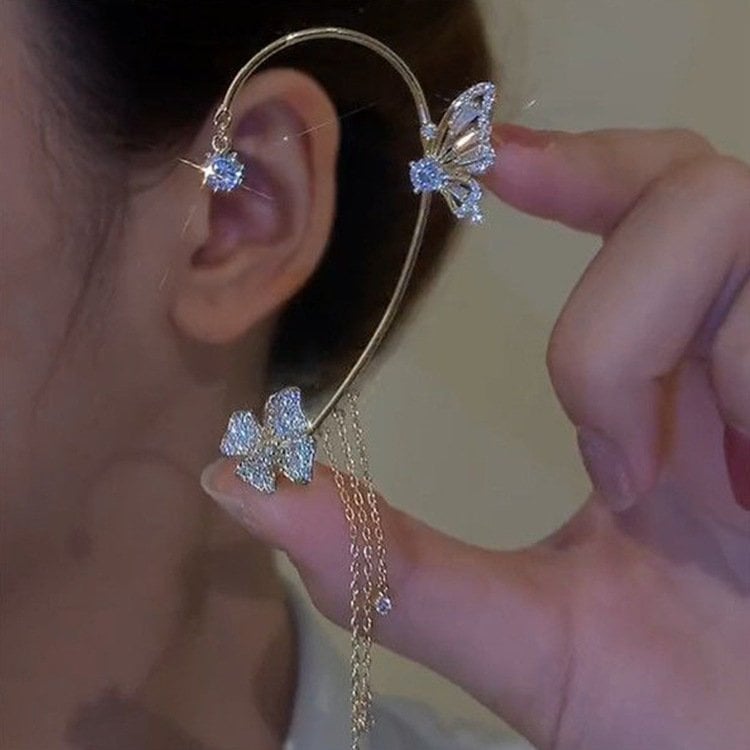 Ear Cuff de Mariposa Premium 🦋 — Hipoalergénico, Libre de Níquel y Plomo | Diseño de Clip Cómodo para Orejas Sensibles 💎