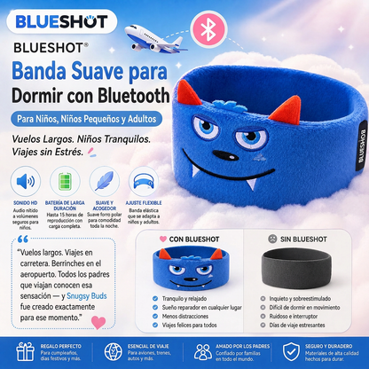 30%OFF🎁Blueshot® 🍈Audífonos Bluetooth de Diadema para Niños, 🦉 Suaves de Tela Polar para Dormir y Viajar, Audio Inalámbrico con Límite de Volumen, Diadema Lavable de Animalitos para Pequeños y Niños