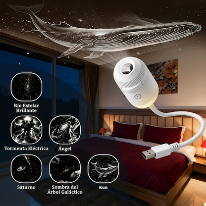 PKNEW® 🍏 Proyector de luz nocturna holográfico dinámico inteligente 5D de próxima generación🍏