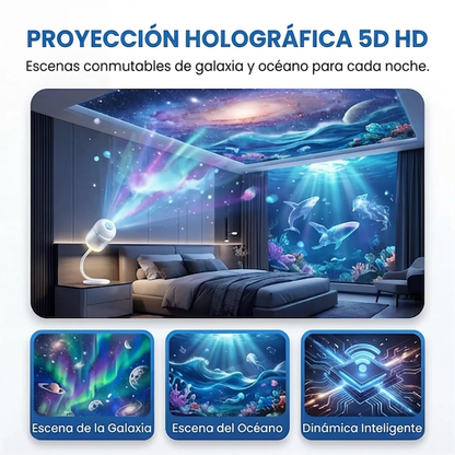 PKNEW® 🍊 NEXT-GEN SMART PROJECTION HD Proyector nocturno holográfico dinámico inteligente 5D 💫